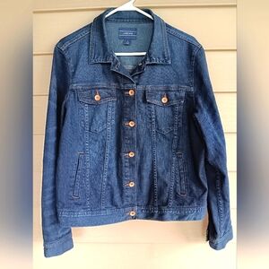EUC Ladies Lands' End Denim Jacket Size Large